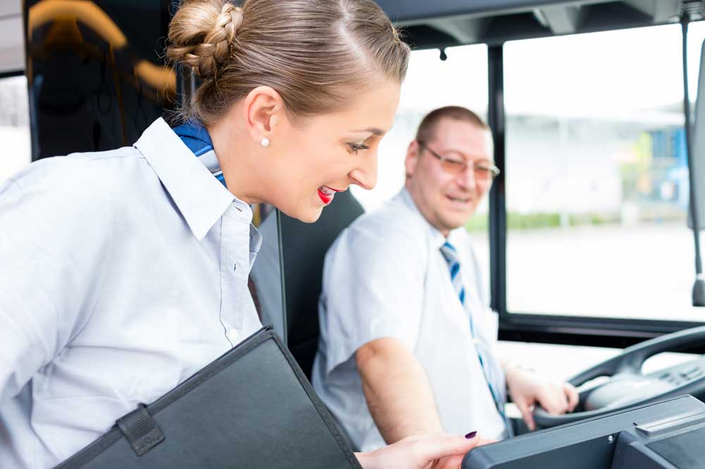 transport co-ordinator with coach driver