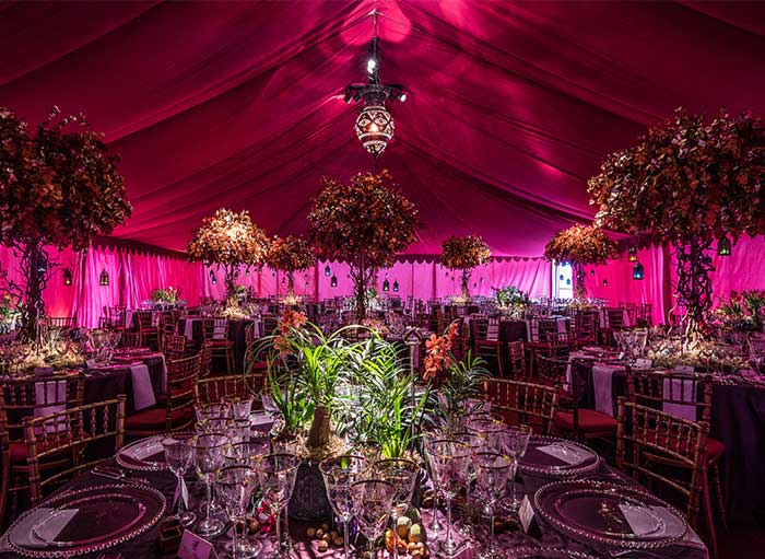 Raj style event pink tent