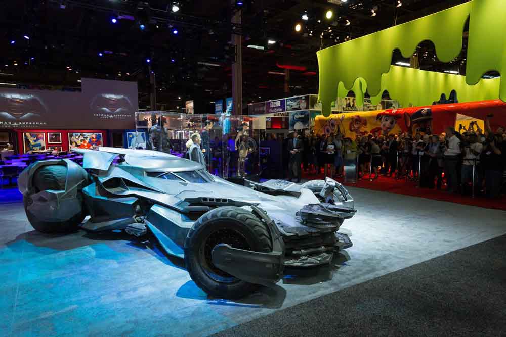 batmobile on Warner Bros stand at licensing expo