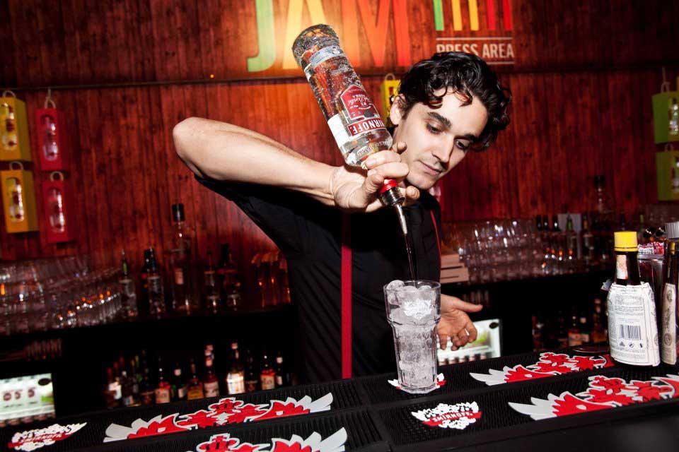 Smirnoff Nightlife Exchange Project barman pouring drink